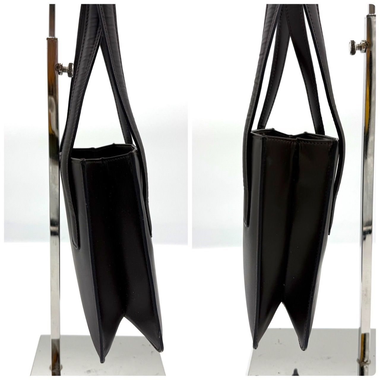 ヒロフ HIROFU ハンドバッグ レザー Hロゴ ブラック 黒 ミニバッグ 鞄 