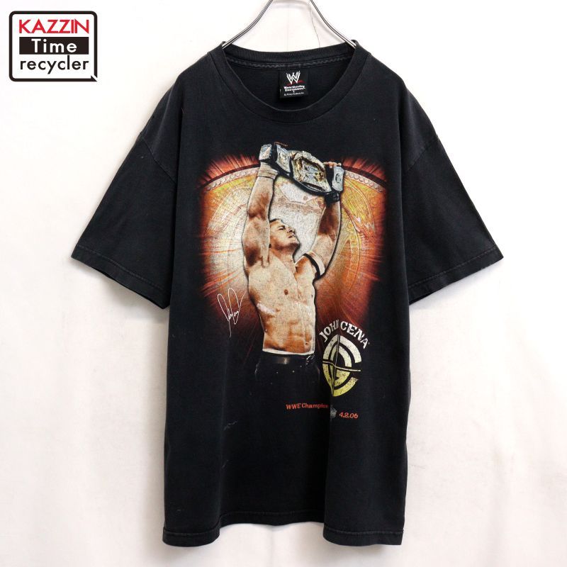00s WWE プロレス ジョン・シナ 半袖Tシャツ メンズ 表記Lサイズ 