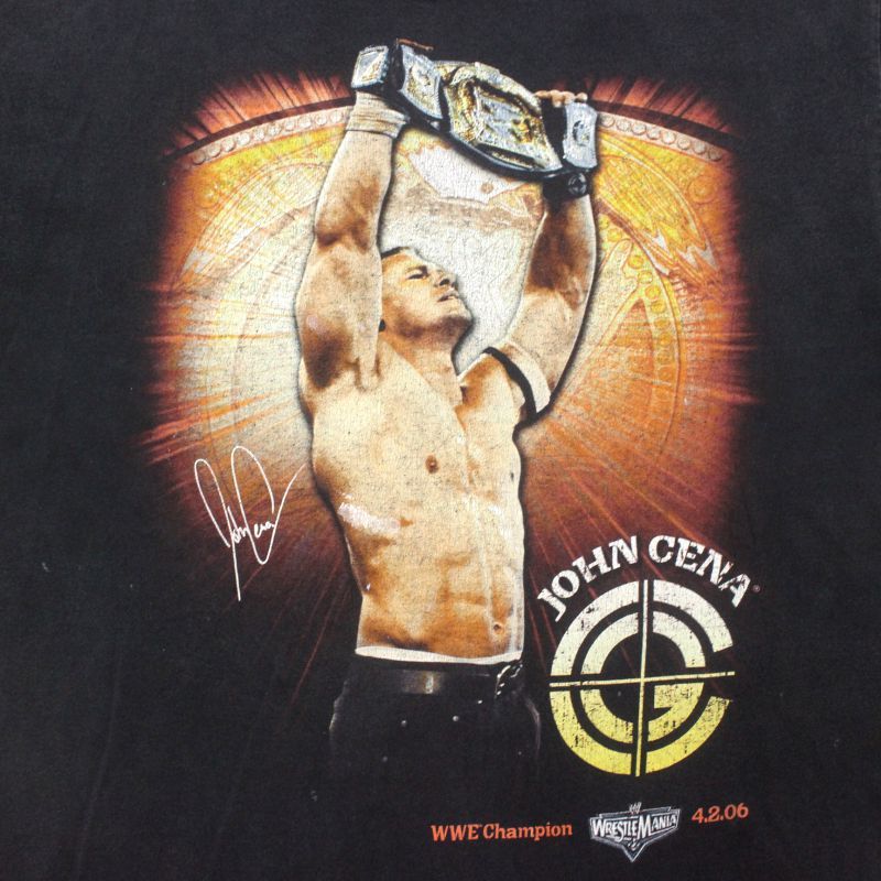 00s WWE プロレス ジョン・シナ 半袖Tシャツ メンズ 表記Lサイズ 