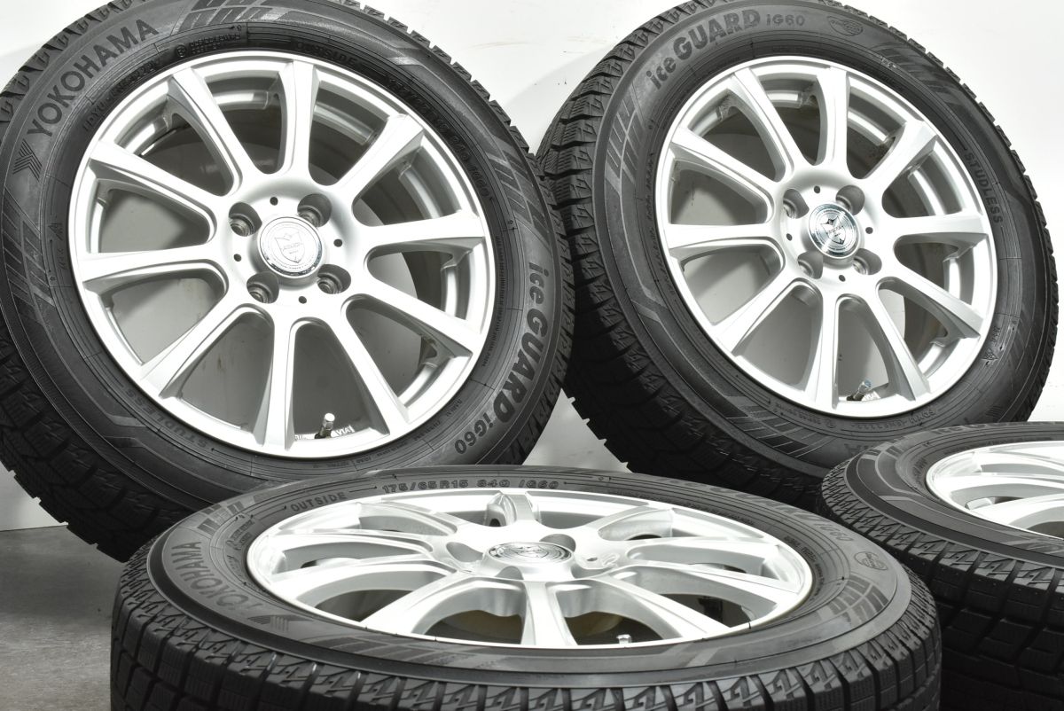 【バリ溝]ヨコハマ アイスガードiG60 175/65R15 アルミホイール付 バリ溝】JOKER 15in 5.5J +42 PCD100 ヨコハマ アイスガード IG60 175
