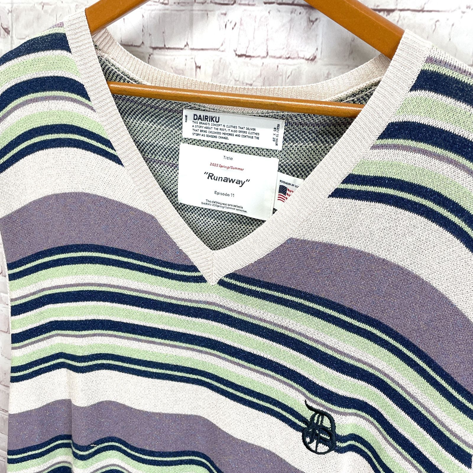 DAIRIKU ダイリク Oversized Lame Knit Ve 23SS K-7 ボーダー マルチ 