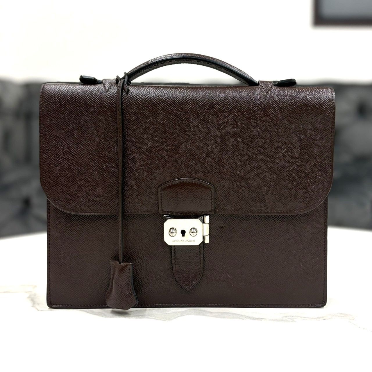 美品☆ エルメス サックアデペッシュ27 エプソン ショコラ □J刻印 