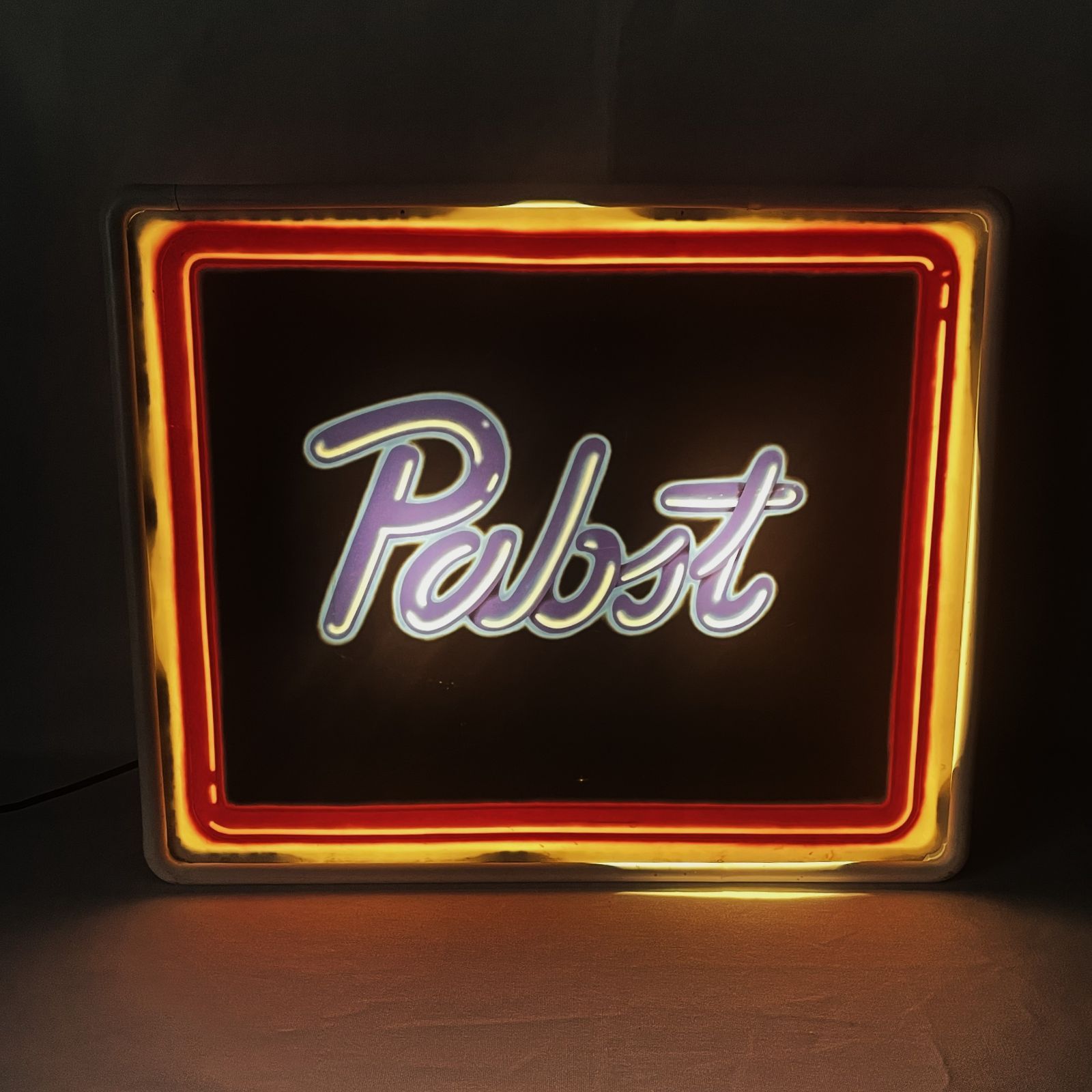 ライト・照明 【1点もの】パブストブルーリボン 時計 ネオンライト 看板