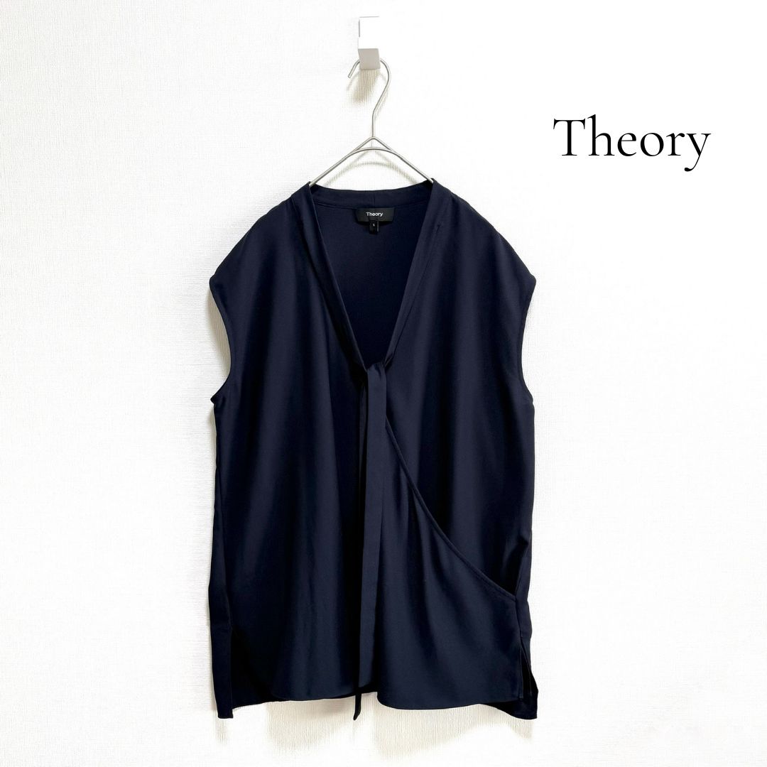 Theory セオリー ボウタイ カシュクール ブラウス Vネック トップス