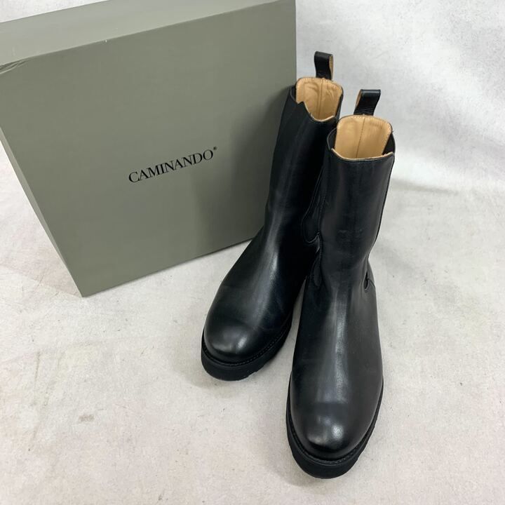 極美品✨ Caminando サイドゴアブーツ 20157W ブラック 8 極美品 CAMINANDO サイドゴア ブーツ 20157W シューズ 9 ブラック 約