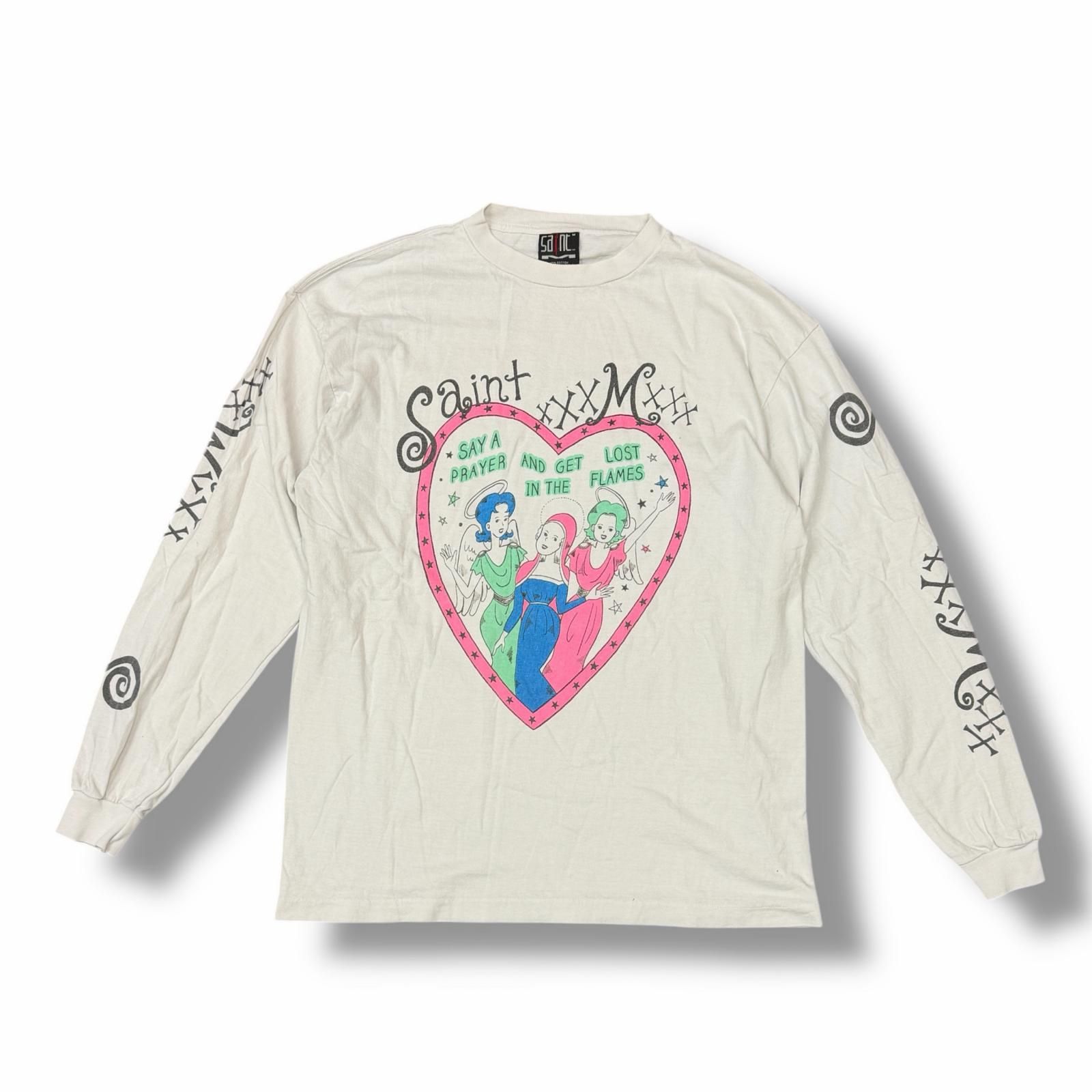 SAINT MICHAEL 24SS LS TEE/PINK HEART ピンクハート長袖Tシャツ 