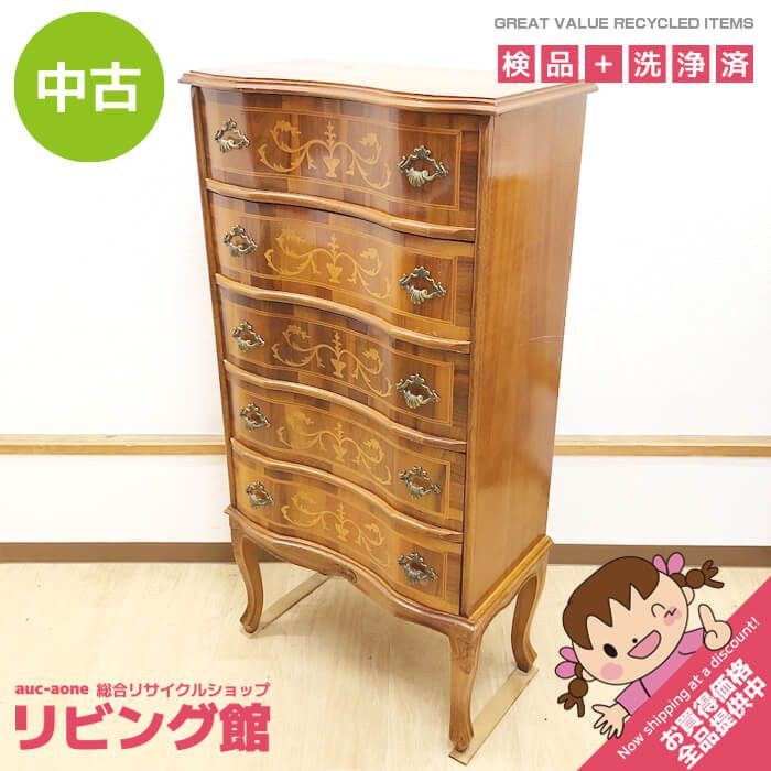 K530 猫脚 ヨーロッパ家具 象嵌細工 3段チェスト アンティーク家具 K530 猫脚 ヨーロッパ家具 象嵌細工 3段チェスト アンティーク家具