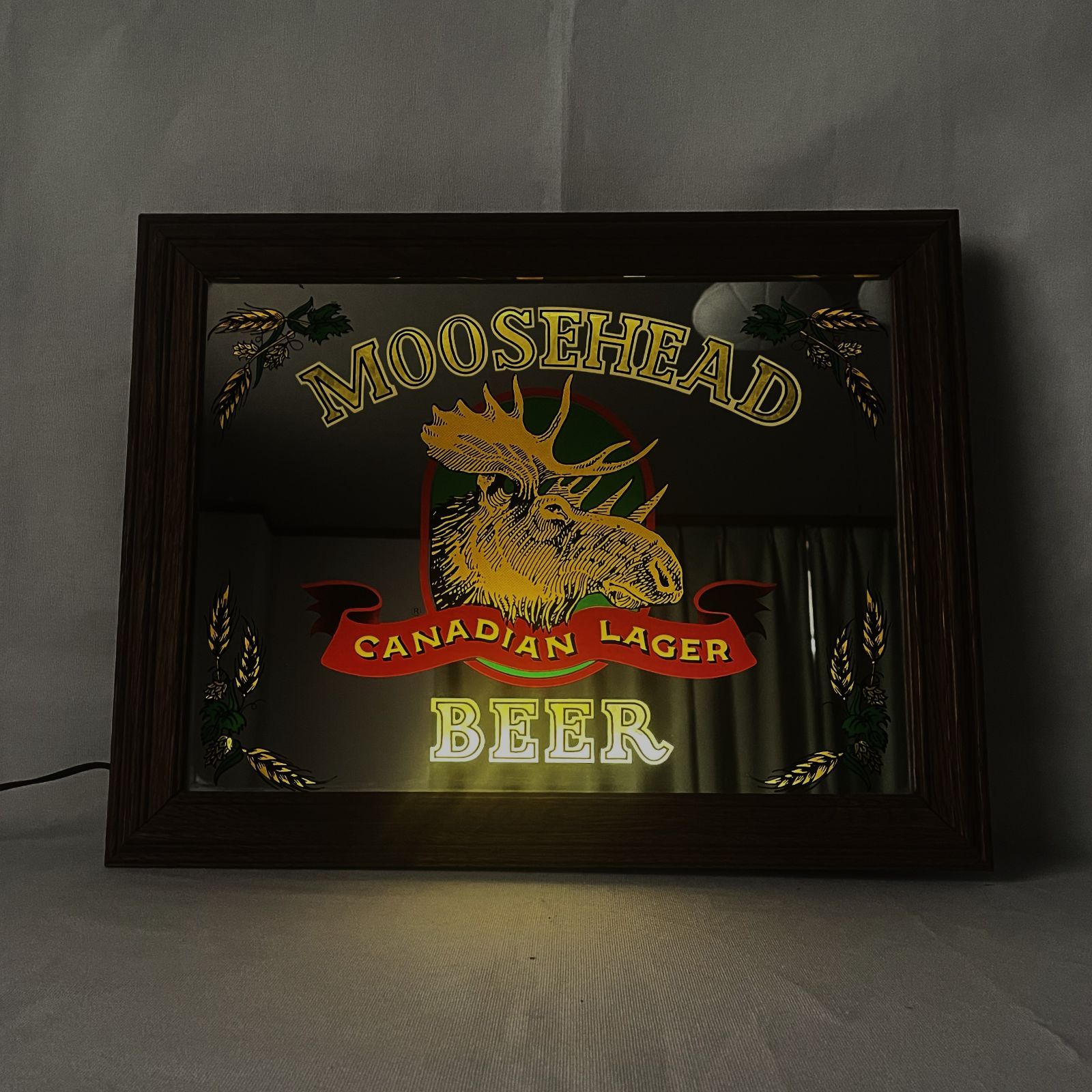 80s Moosehead Beer Lighted Pub Mirror ムースヘッド パブミラー 80