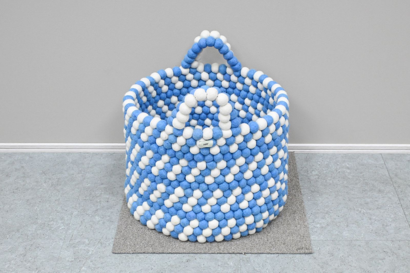 ☆展示美品☆HAY ヘイ BEAD BASKET WITH HANDLE ビードバスケット