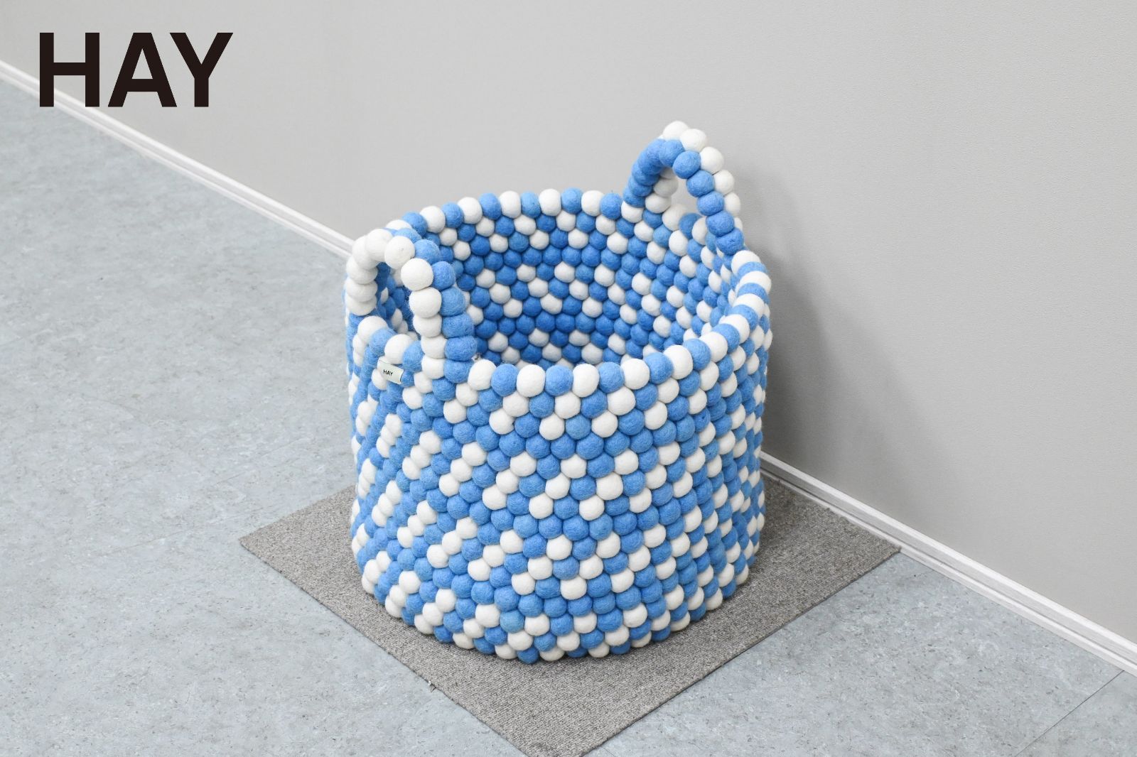 ☆展示美品☆HAY ヘイ BEAD BASKET WITH HANDLE ビードバスケット