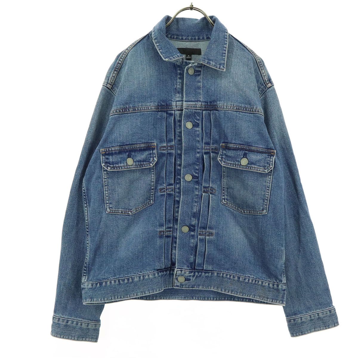 美品 UNIQLO ユニクロ 2ndタイプ デニムジャケット M ブルー メンズ 古着