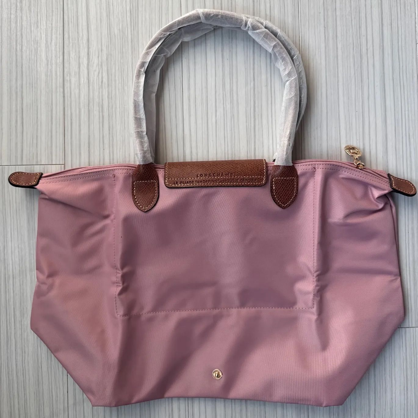 新品未使用】Longchamp ピンクティー Lサイズ ナイロン トートバッグ 