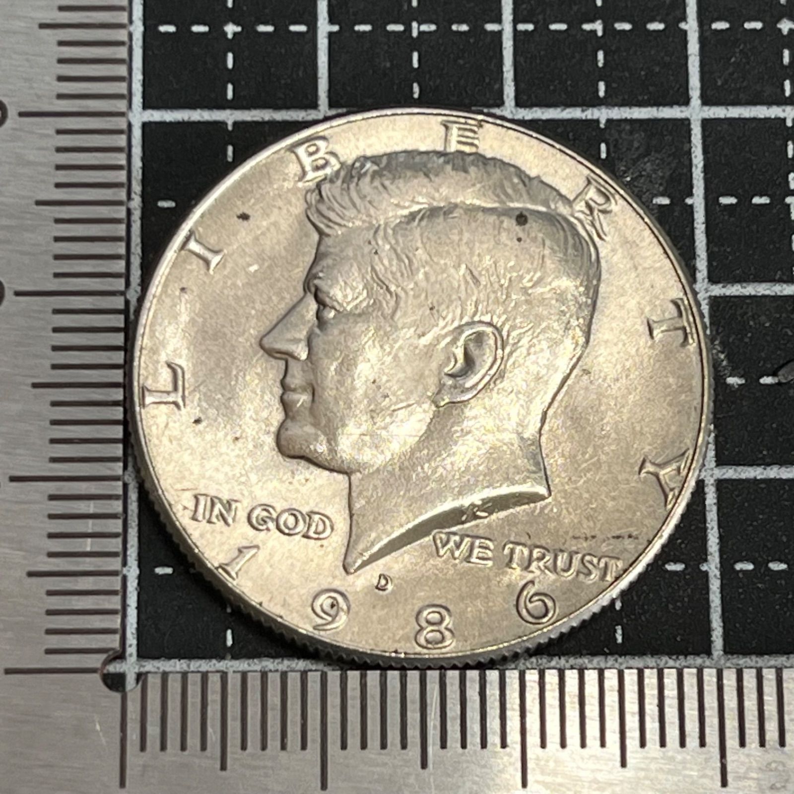 外国硬貨】アメリカ ケネディ ハーフダラー 1986年 Dミント 50セント