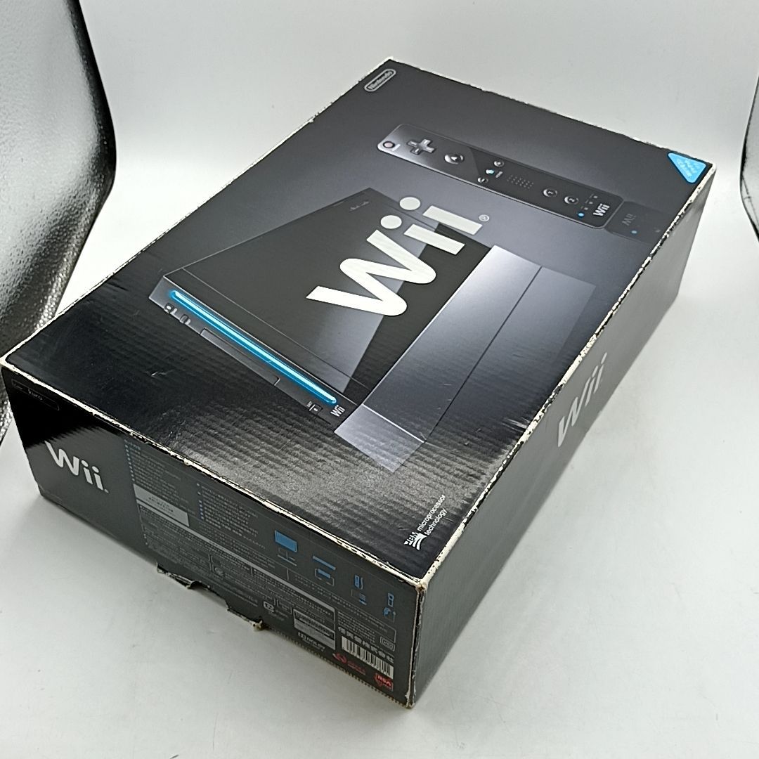 中古動作品】任天堂 Wii 外箱・説明書付き 本体一式セットkuro クロ