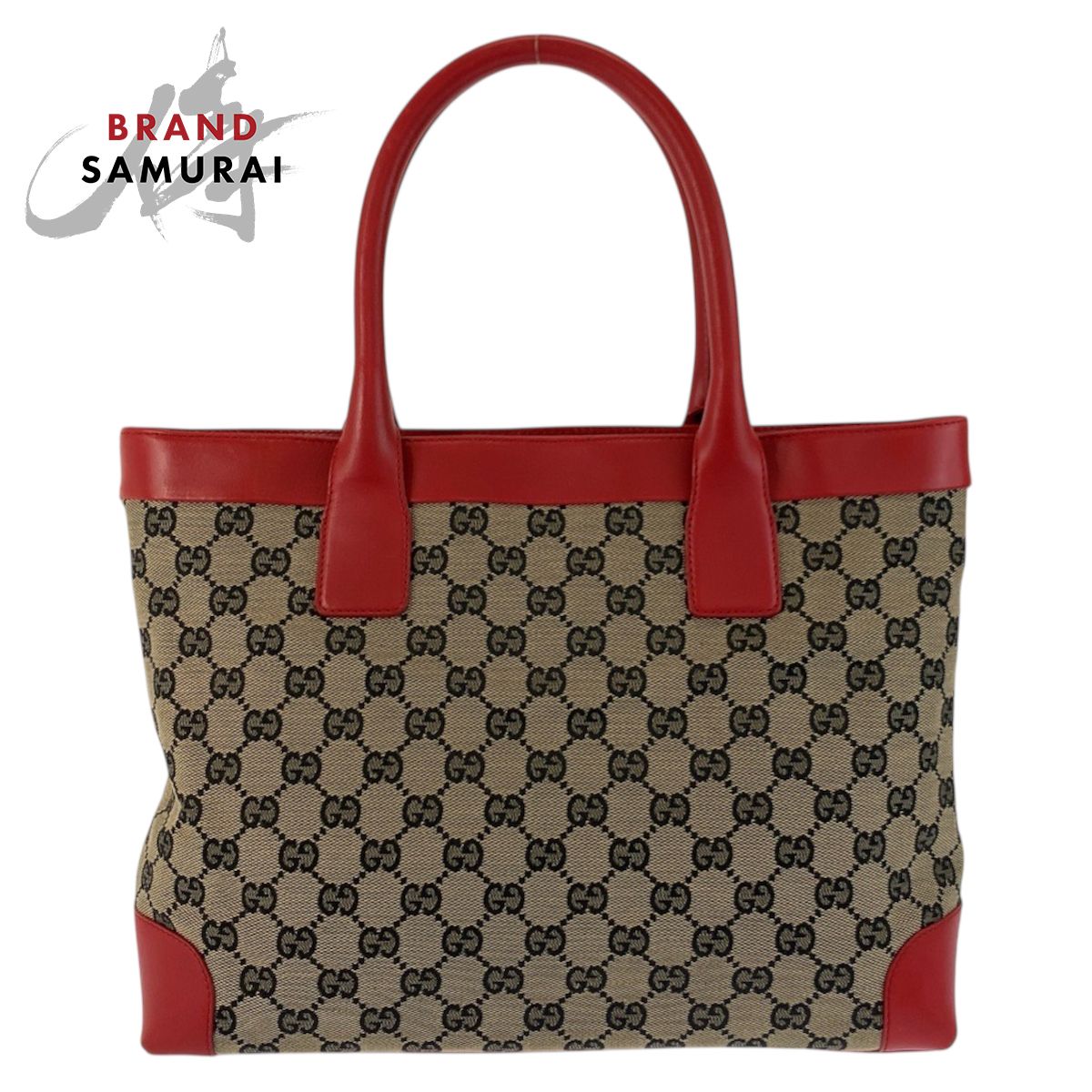 美品 GUCCI グッチ レッド ベージュ GGキャンバス/レザー 002 美品 GUCCI グッチ レッド ベージュ GGキャンバス/レザー 002