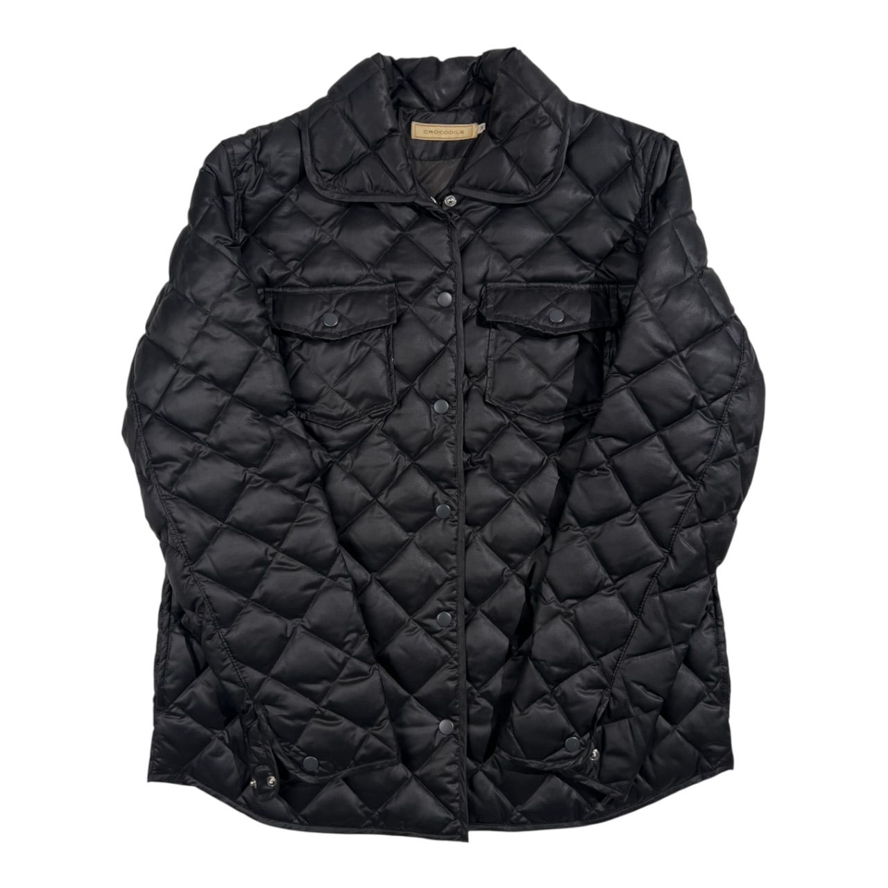 Crocodile クロコダイル キルティング ダウンジャケット M/ブラック系 