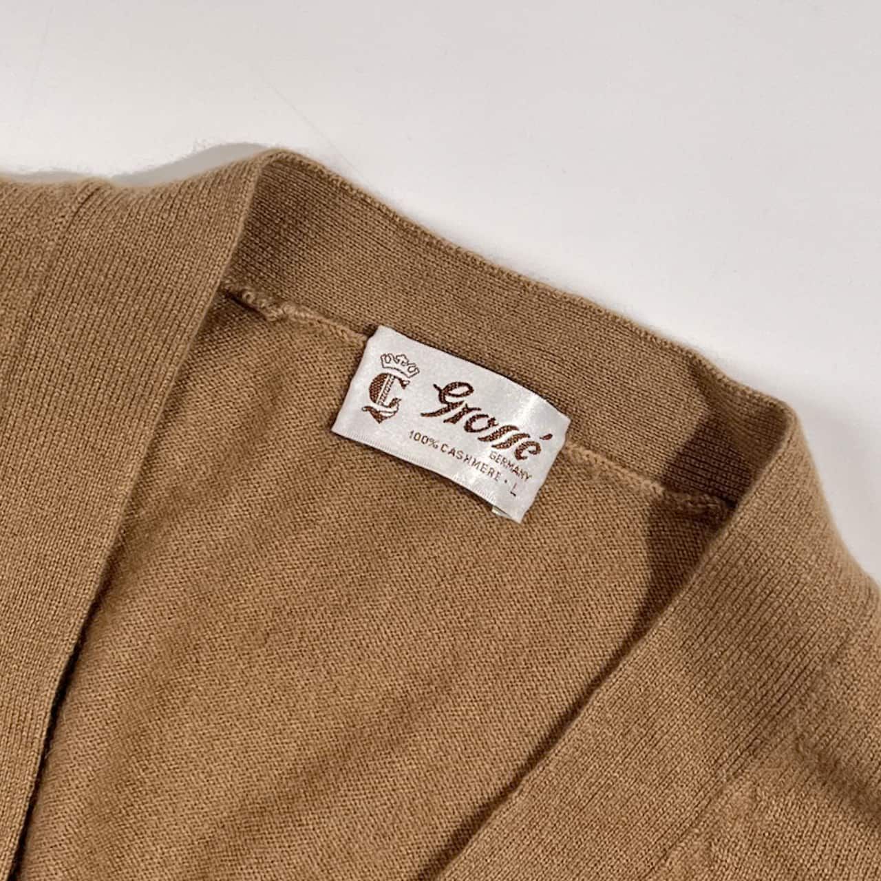 カシミヤ100% Grosse グロッセ Vネック ニット カーディガン L 