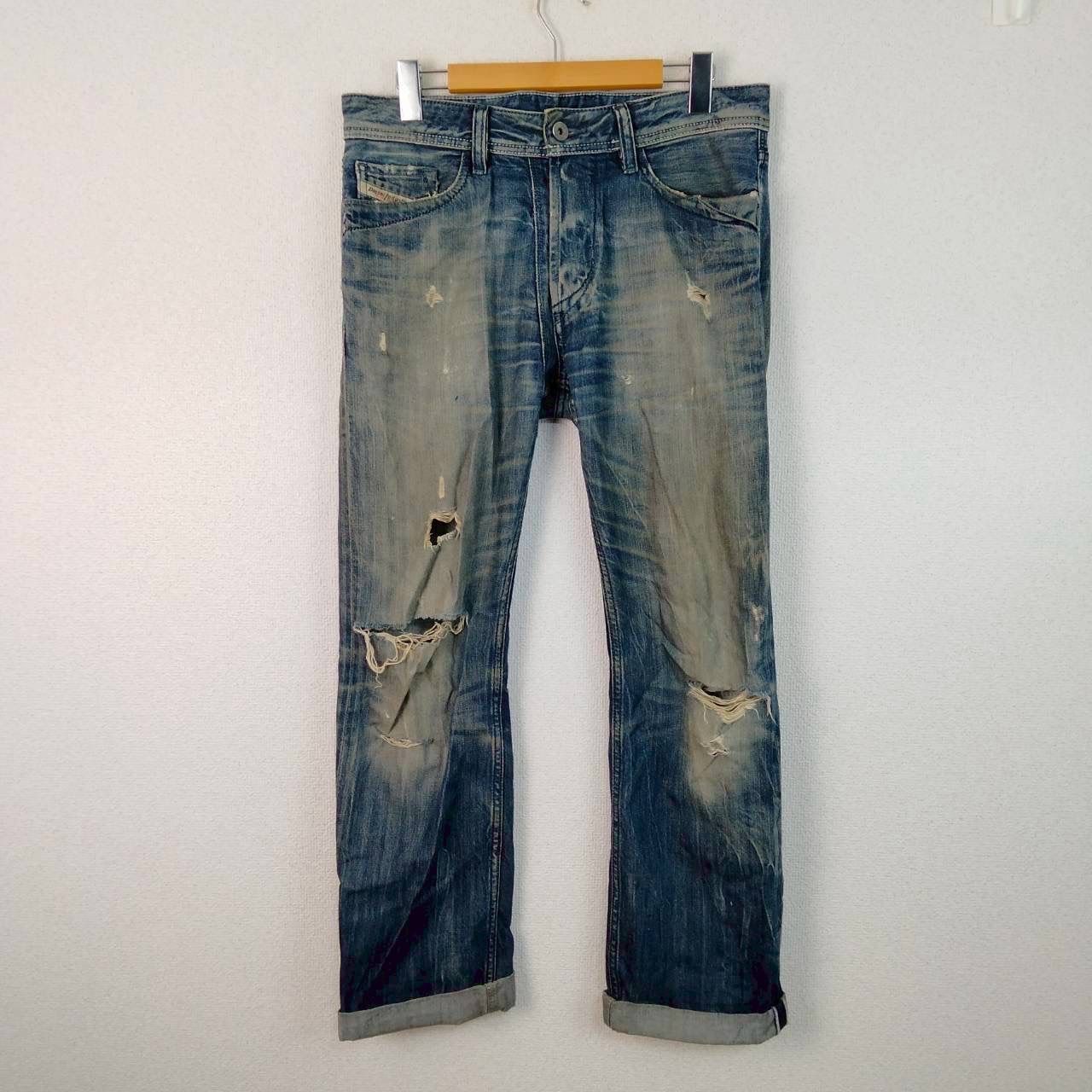 DIESEL MENNIT デニムパンツ ストレート ダメージ加工 濃紺 W29 00s 