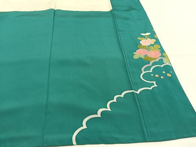 平和屋着物●豪華振袖　友禅　枝花文　暈し染め　正絹　逸品　AABG4412fy 平和屋着物○豪華振袖 友禅 枝花文 暈し染め 正絹 逸品 AABG4412fy