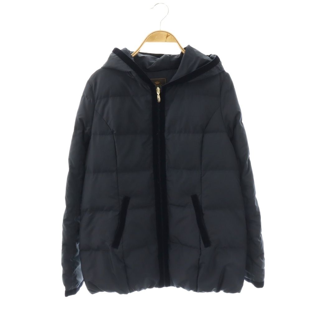 トッカ TOCCA HOLIDAY ショートダウンコート ジップアップ 2 ネイビー 