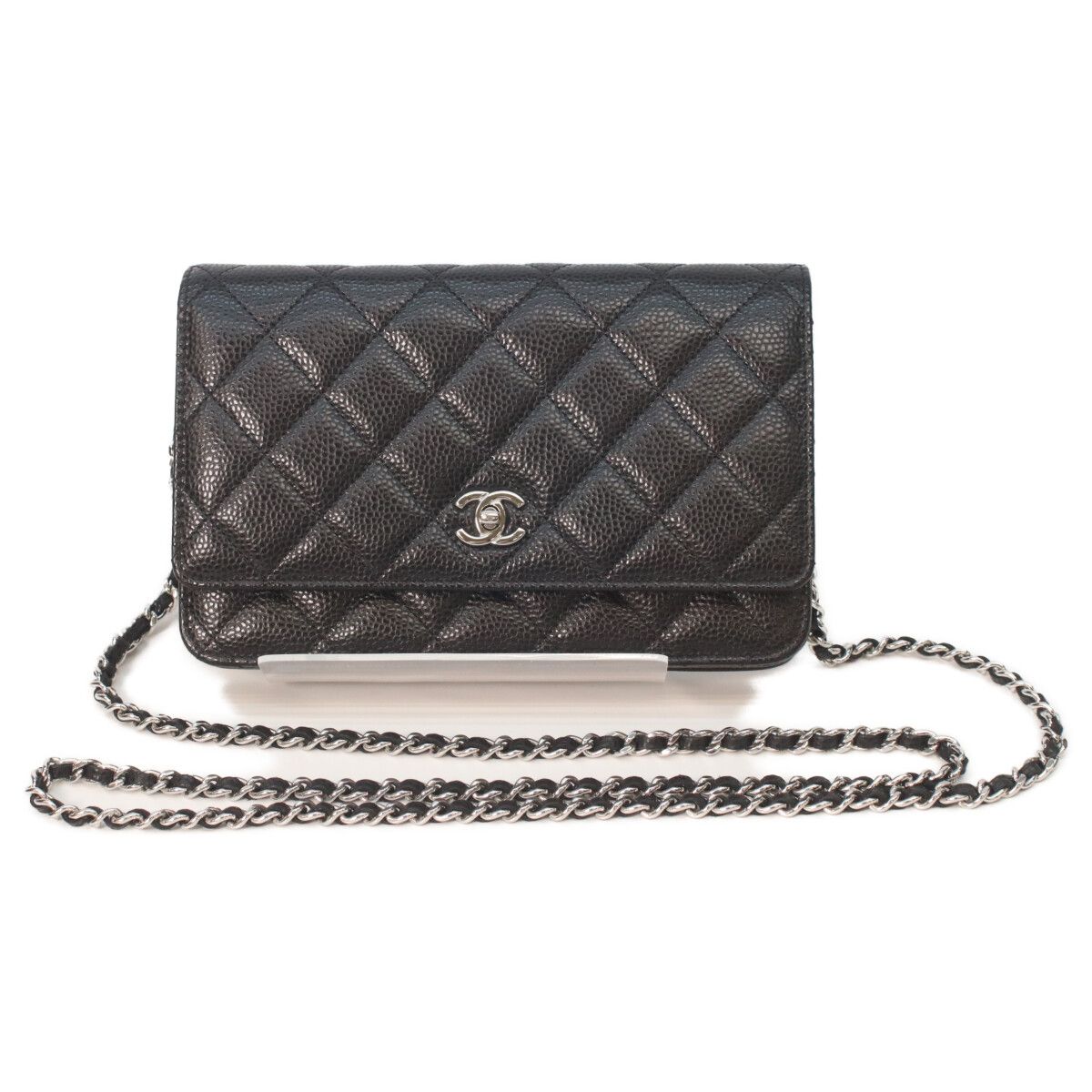 CHANEL シャネル AP4241 ﾌﾞﾗｯｸ ｷｬﾋﾞｱｽｷﾝ ｼﾙﾊﾞｰ金具 ﾀｲﾑﾚｽｸﾗｼｯｸ ﾁｪｰﾝ 