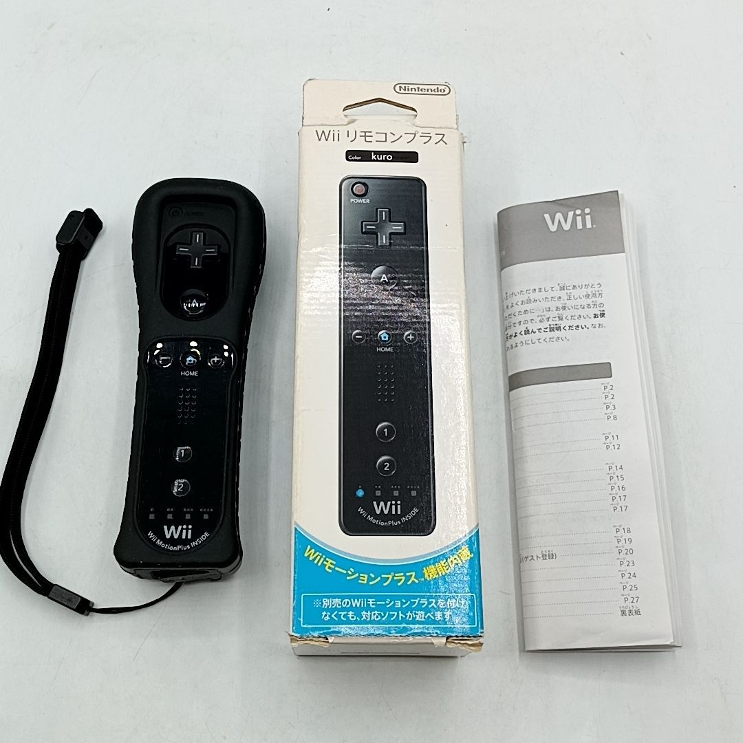 中古動作品】Nintendo Wiiリモコンプラス kuro クロ 外箱・取説