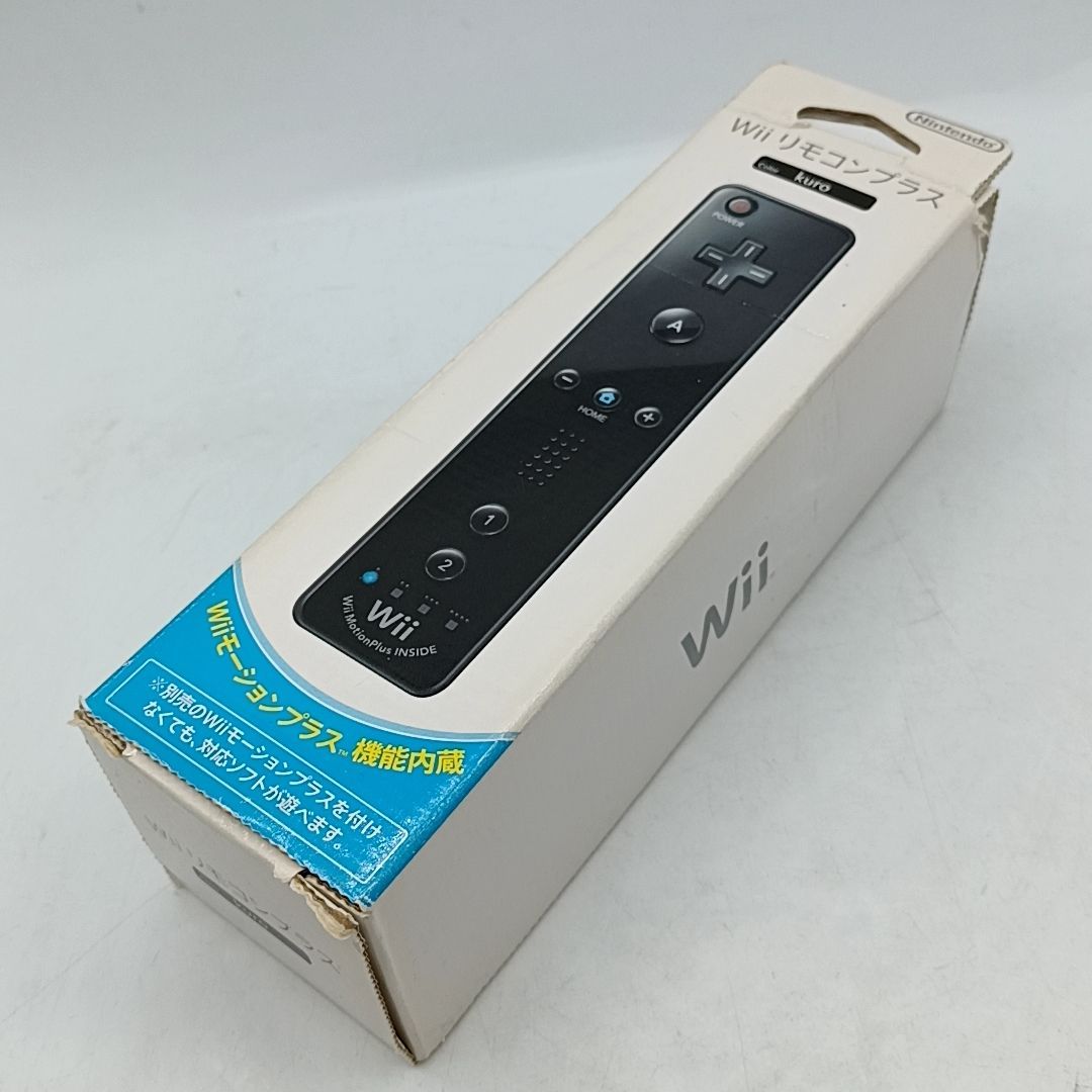 中古動作品】Nintendo Wiiリモコンプラス kuro クロ 外箱・取説