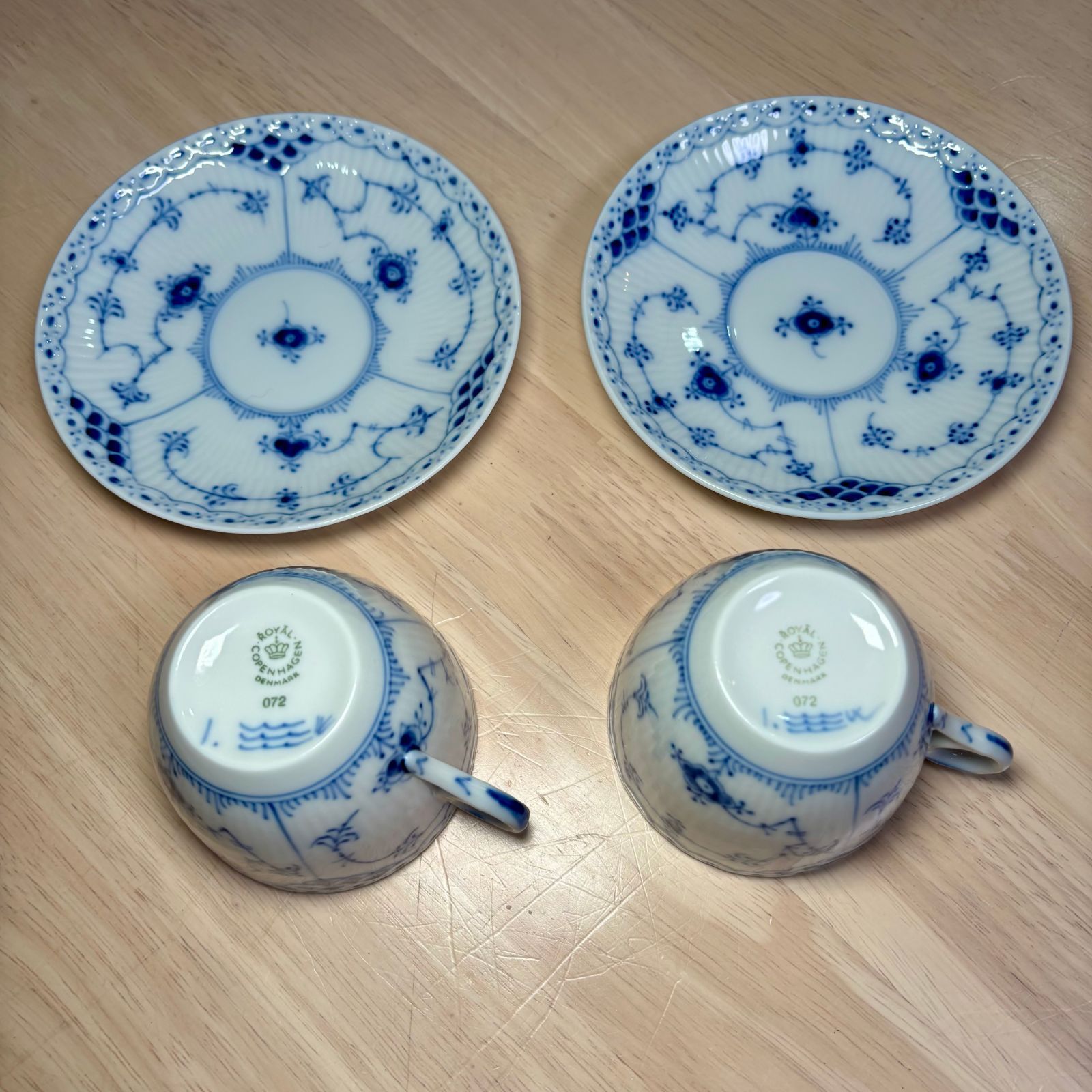 ロイヤルコペンハーゲン ブルーフルーテッド ハーフレース デミタス 