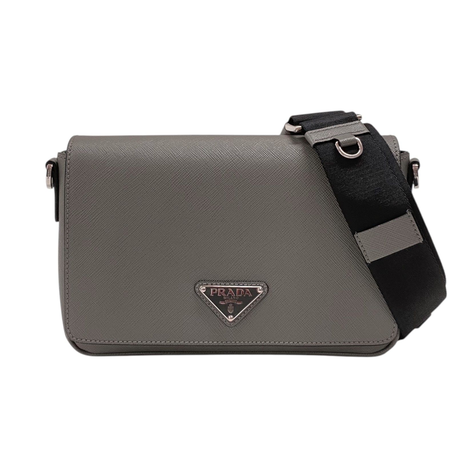 プラダ PRADA サフィアーノショルダーバッグ 2VD059 グレー シルバー 