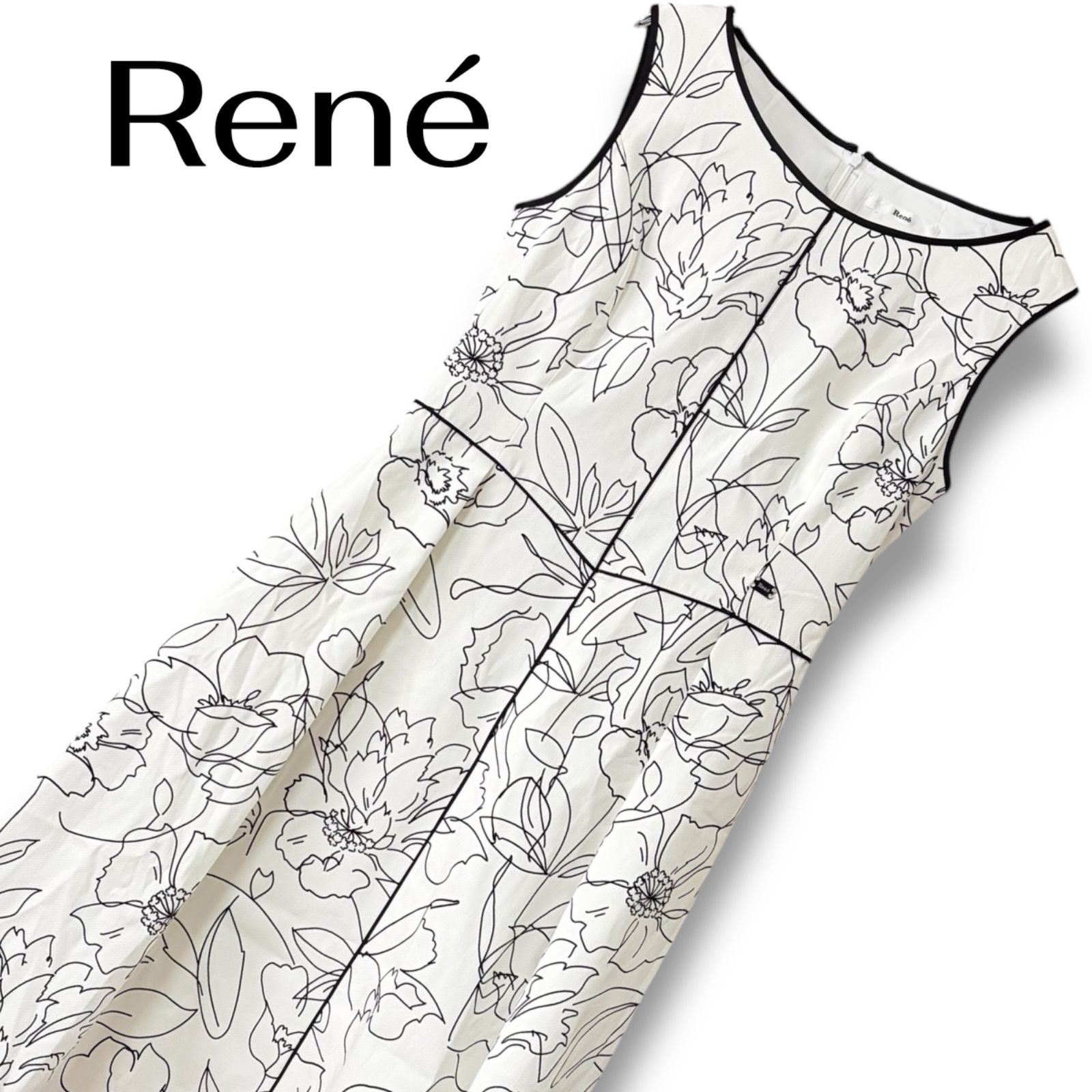 Ren<!-利用不可文字-!> ルネ ホワイト 38 Mサイズ相当 花柄 Ren<!-利用不可文字-!> ルネ ホワイト 38 Mサイズ相当 花柄