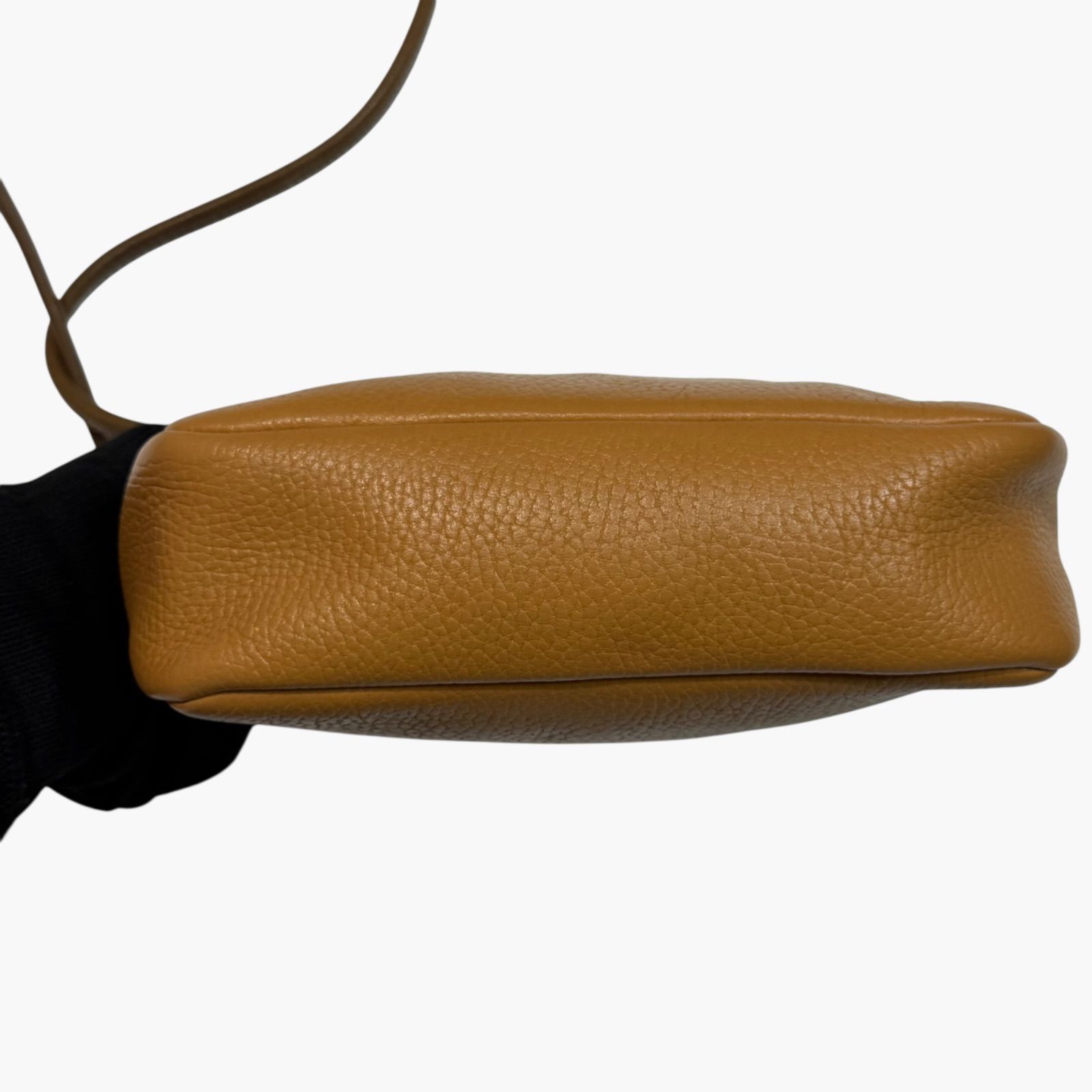 LOEWE Anagram Leather Shoulder Bag Camel Made in Spain Vintage 超 
