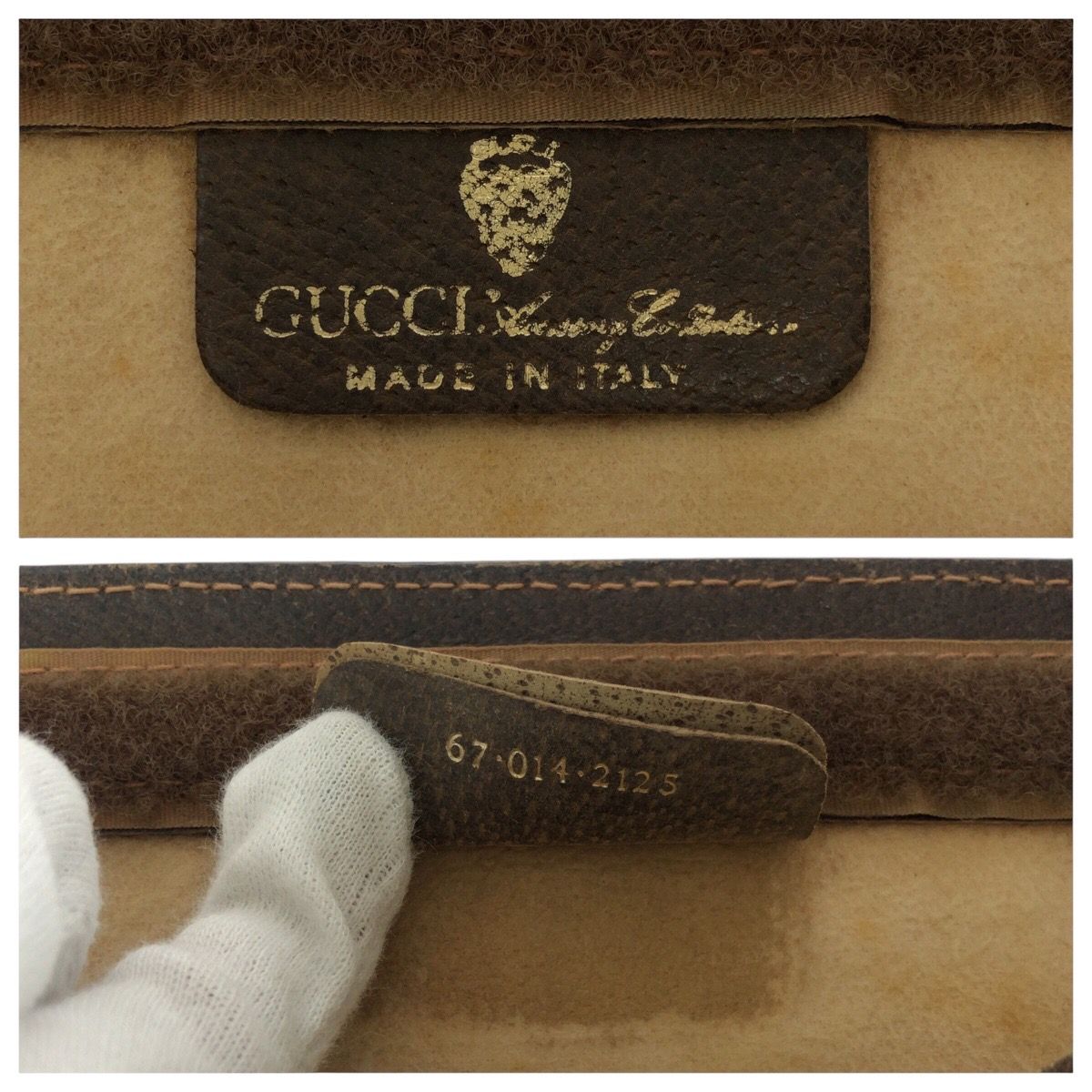GUCCI グッチ ヴィンテージ オールドグッチ シェリーライン ブラウン