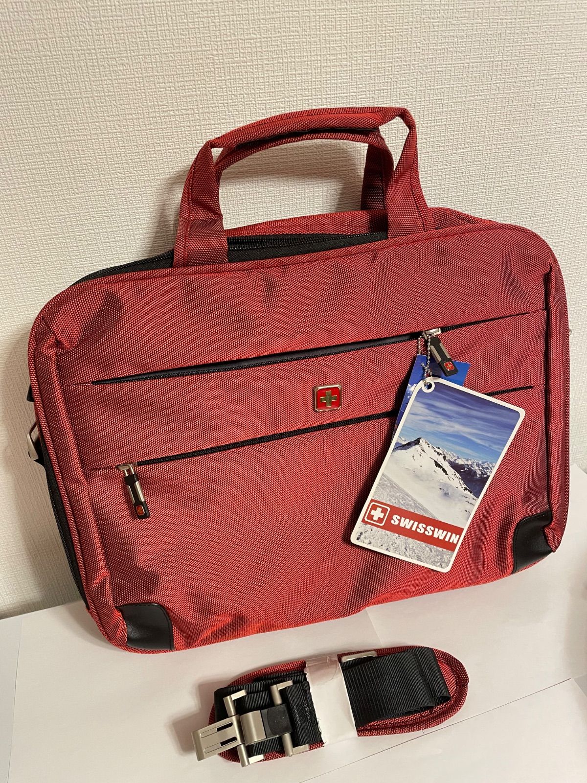 SWISSWIN ビジネスバッグ レッド SWISSWIN ビジネスバッグ レッド - メルカリ