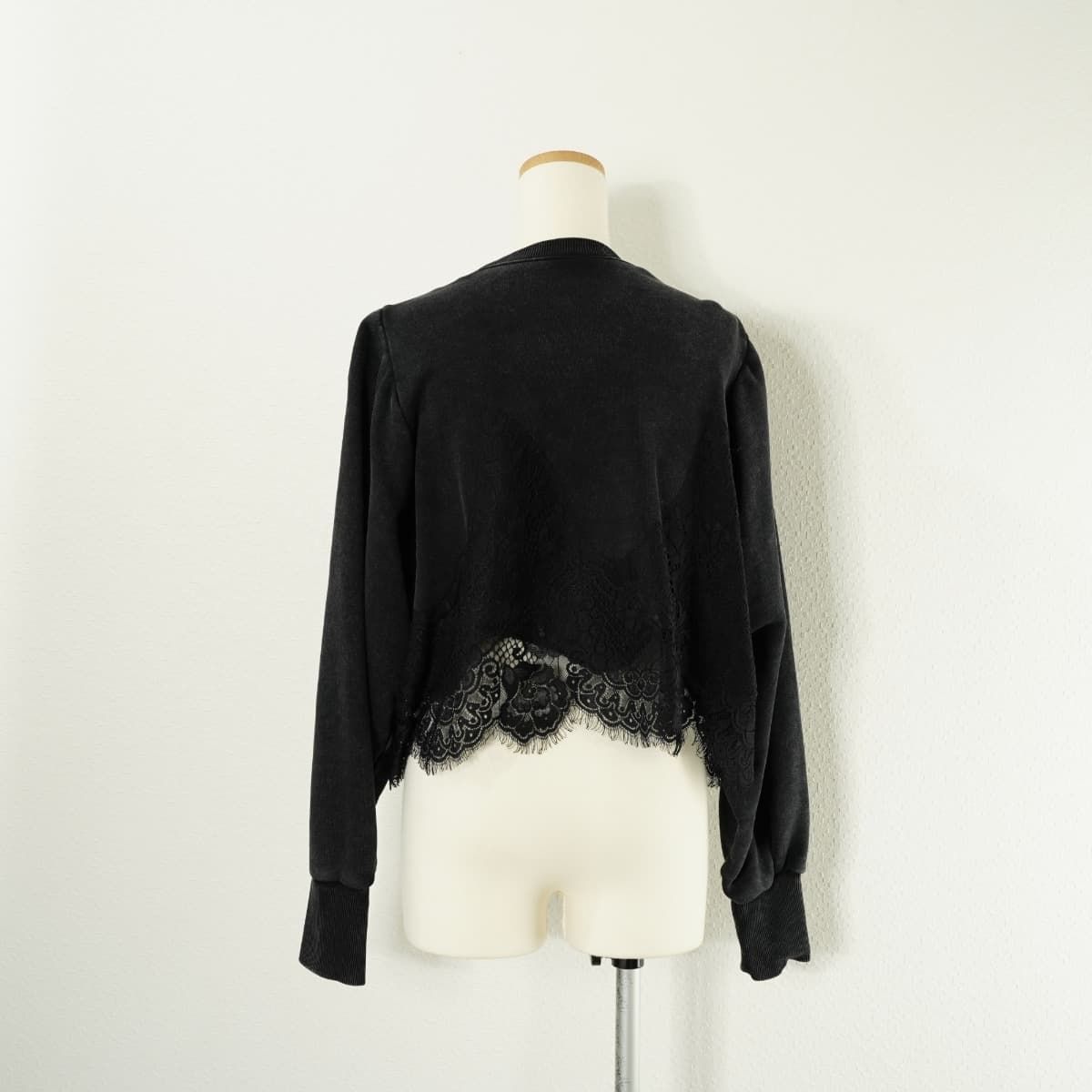 AMERI アメリ CHEMICAL OVERDYE LACE SWEAT TOP ケミカル オーバーダイ
