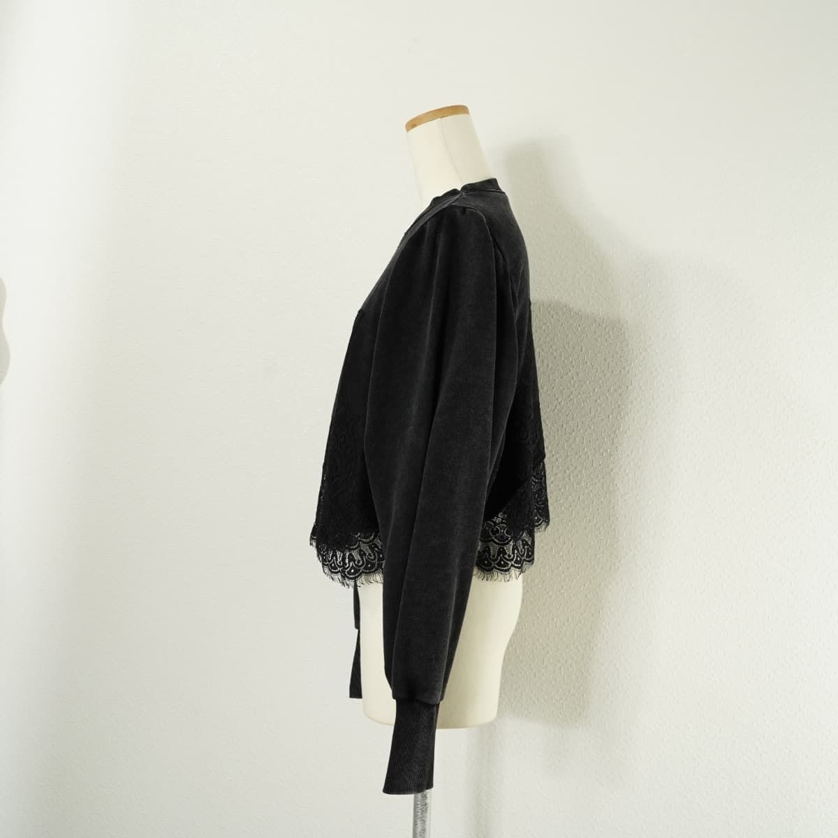 AMERI アメリ CHEMICAL OVERDYE LACE SWEAT TOP ケミカル オーバーダイ