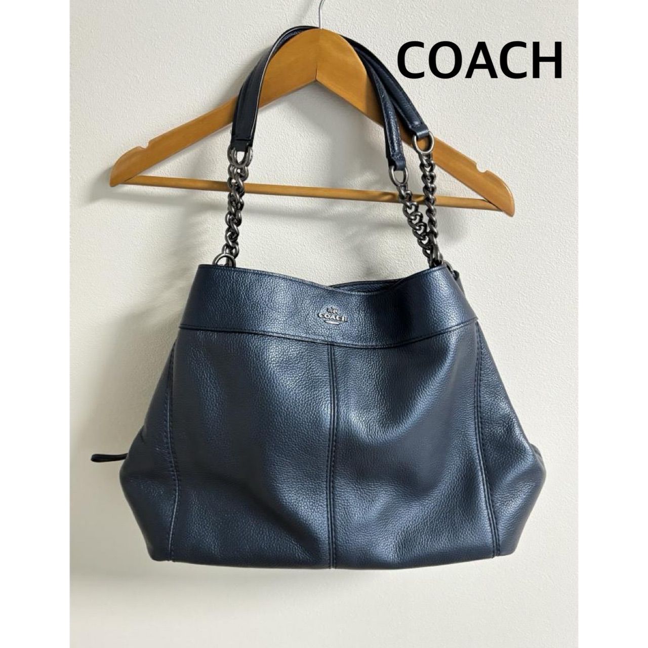 COACH コーチ バッグ ネイビー ロゴ お出掛け ハイブランド 送料込み 