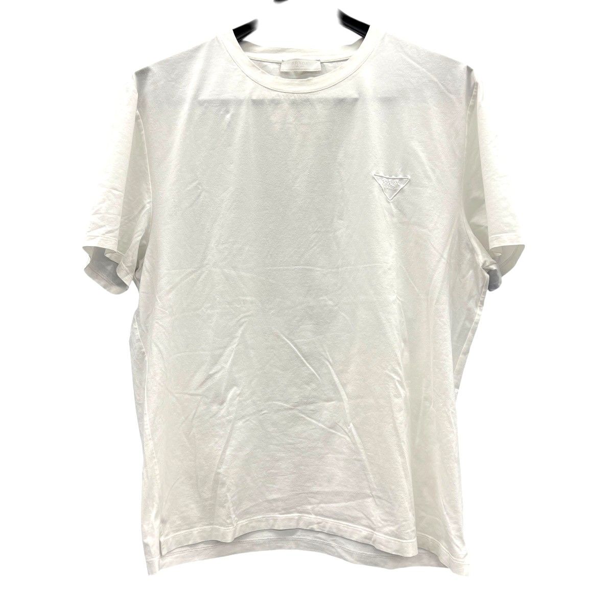 PRADA 現行品 プラダ ホワイト ストレッチコットン Tシャツ 半袖 PRADA 現行品 プラダ ホワイト ストレッチコットン Tシャツ 半袖
