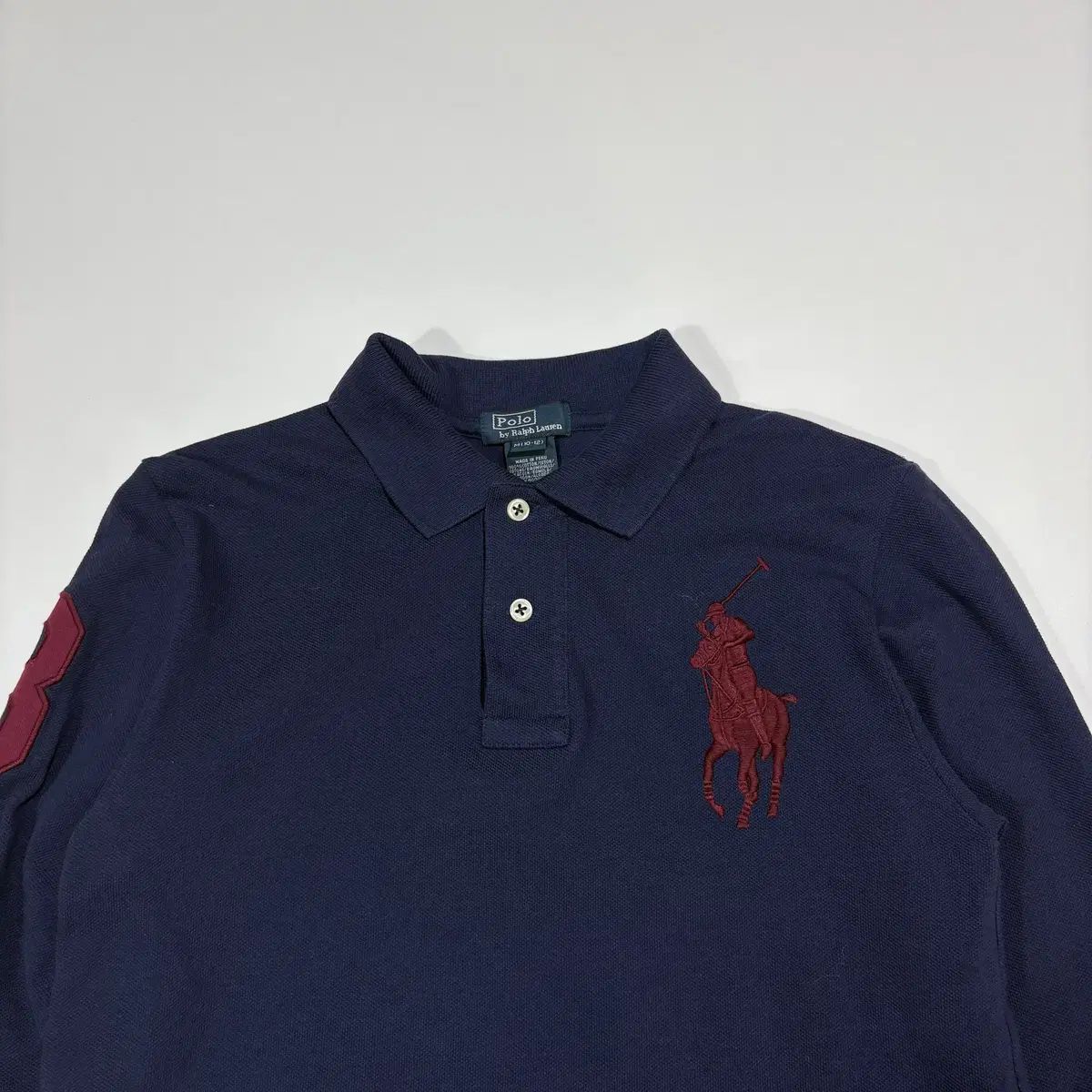 POLO RALPH LAUREN ビックポニー ネイビー 長袖 カラーTシャツ 【公式