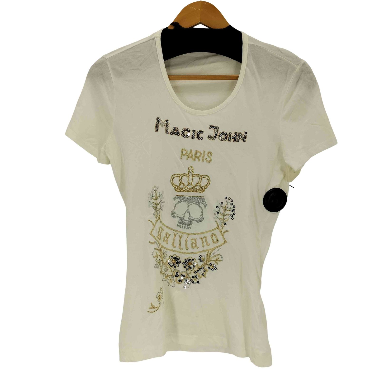 ジョンガリアーノ　刺繍Tシャツ ジョンガリアーノ JOHN GALLIANO 刺繍デザインS/S Tシャツ メンズ
