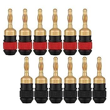 【中古】「未使用品」wgge wg-008?24?Kゴールド安全コネクターバナナプラグ 6 Pair (12 plugs ) WG-008