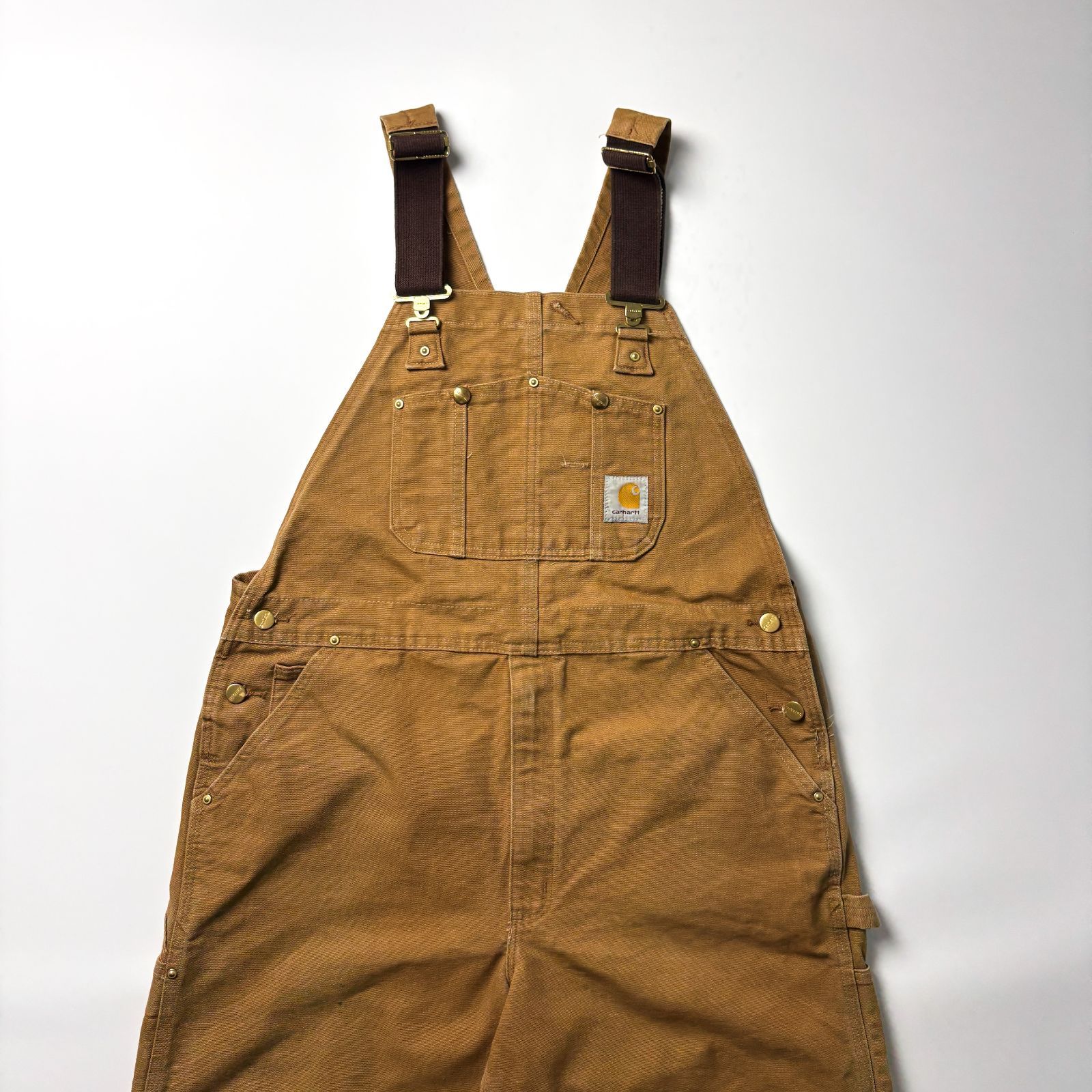 パンツ Carhartt オーバーオール ブラウン W40 L28 サロペット