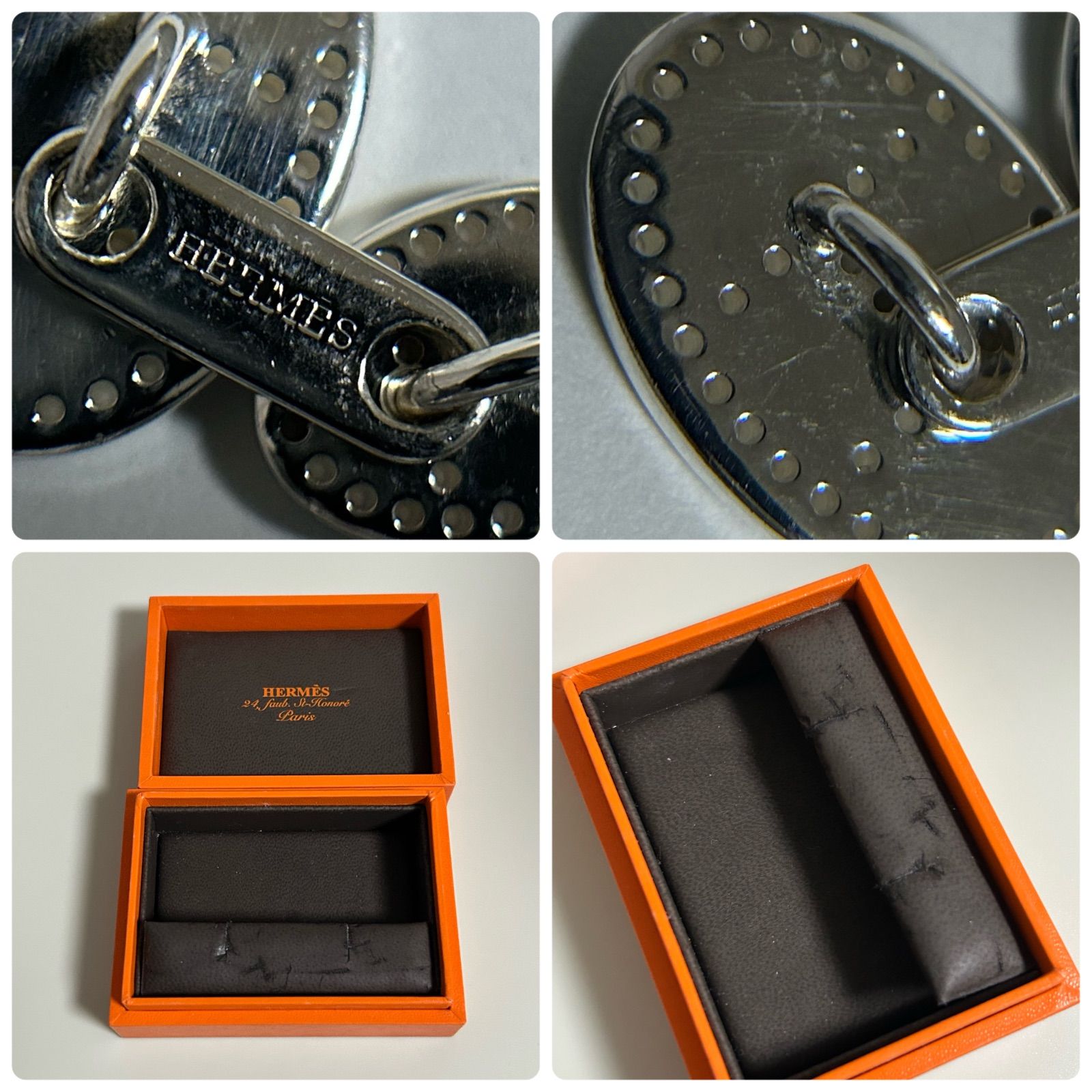 エルメス エクリプス エブリン カフス カフリンクス Silver 925 HERMES
