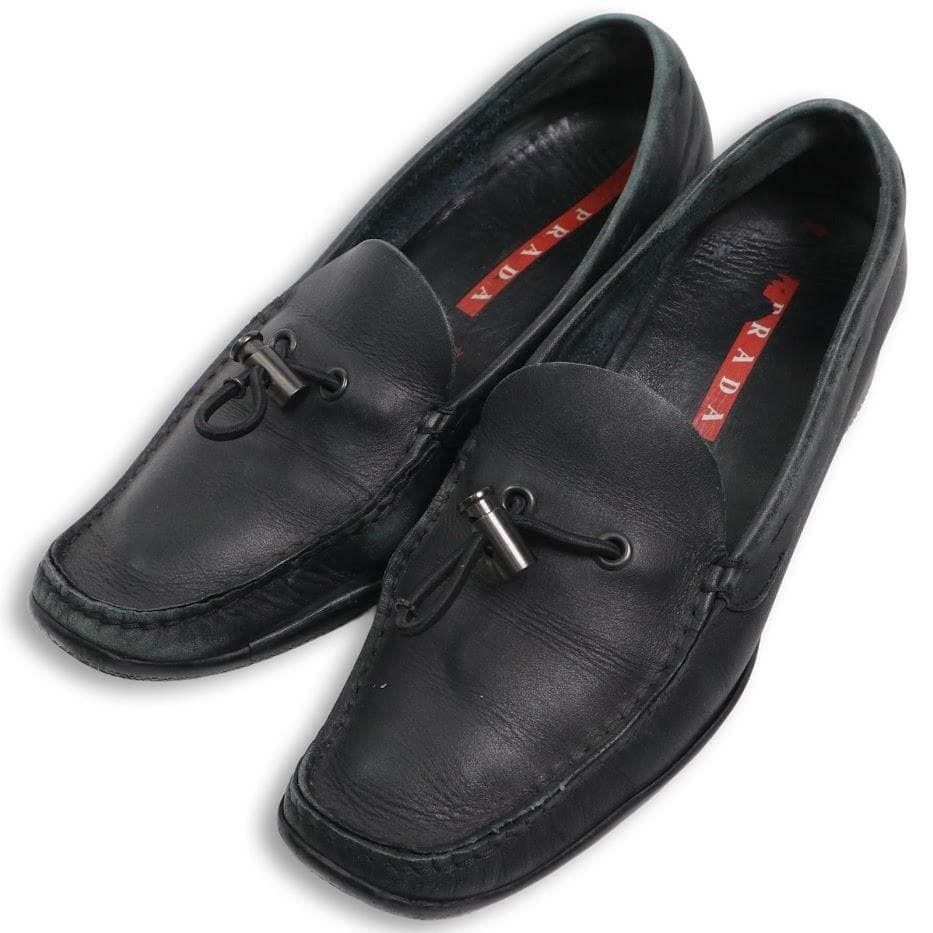 PRADA プラダ ローファー レザー ドライビングシューズ 37 黒 通勤通学