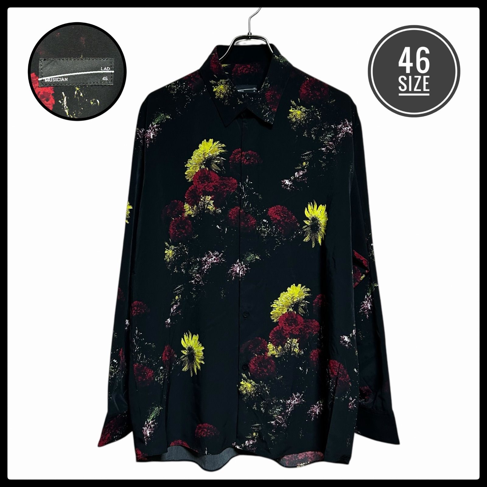 定価3.6万】LAD MUSICIAN カーネーション柄 ビッグシャツ 46 美品 2223