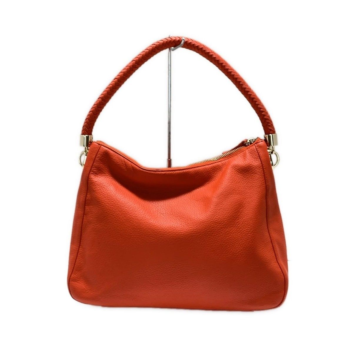 COLE HAAN(コールハーン) ハンドバッグ美品 - レッド 編み込みハンドル 