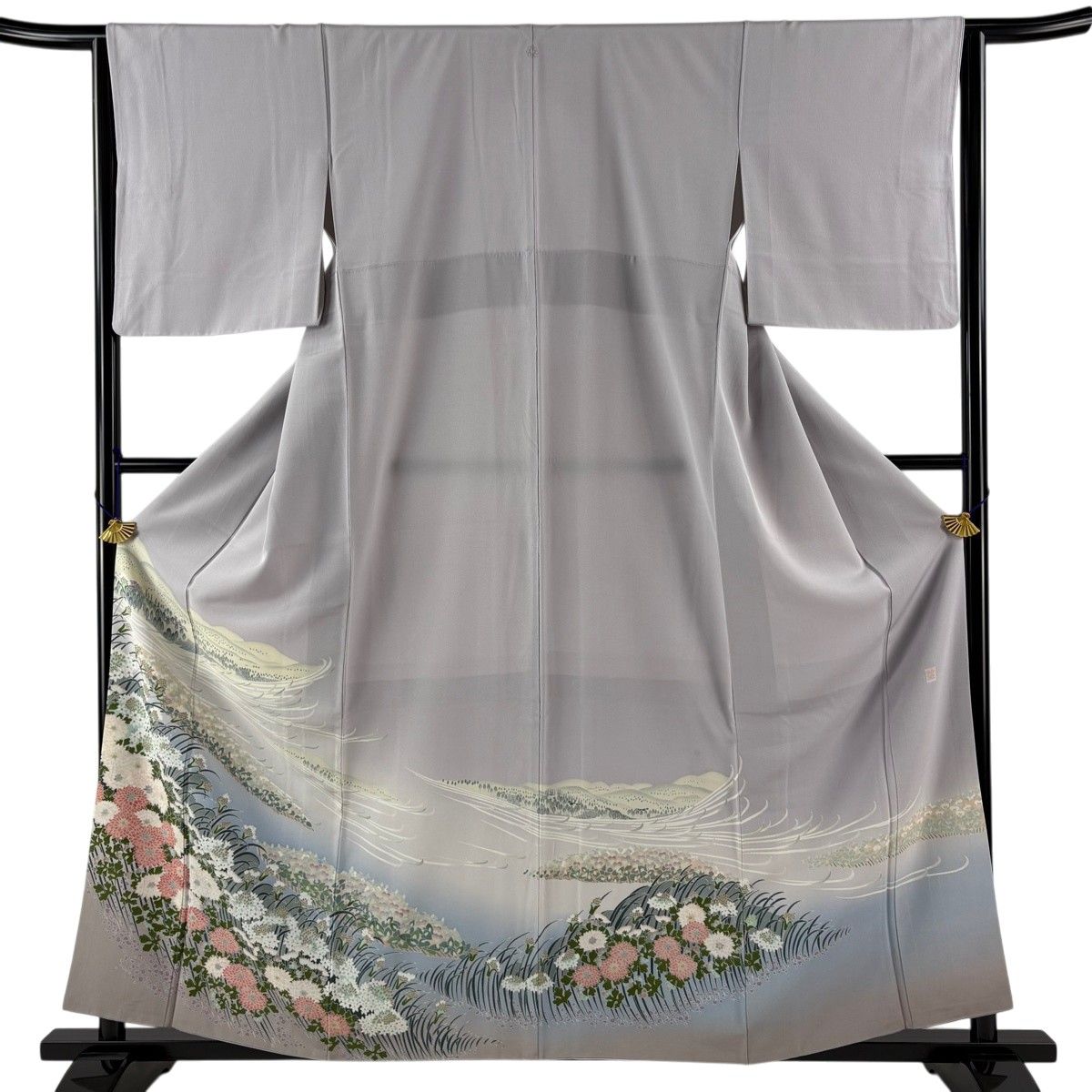色留袖 身丈156cm 裄丈63cm S 袷 落款 華文 菱 金銀彩 ぼかし 茶紫
