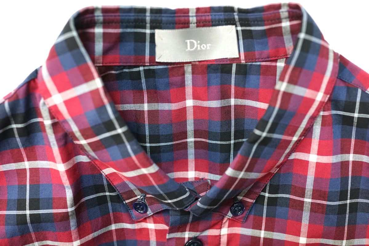 DIOR HOMME ディオールオム チェック コットン ドレス シャツ ロング