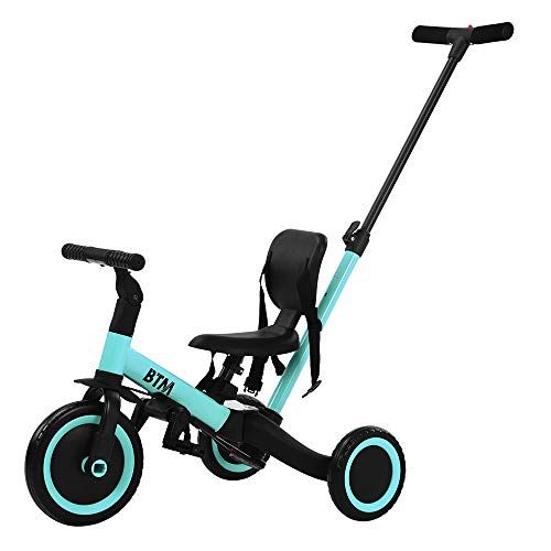新品 BTM 三輪車 足けりバイク 一台4役 ベビーカー かじとり 手押し棒 