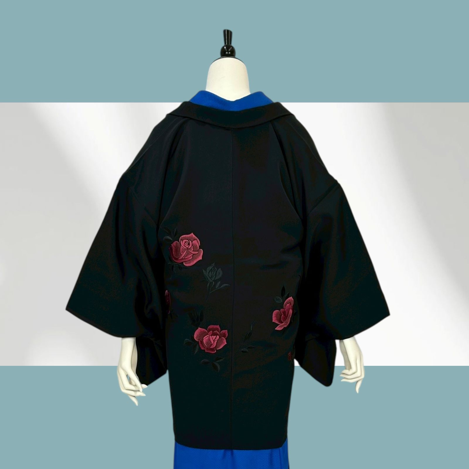 羽織 黒羽織 薔薇 刺繍 - メルカリ