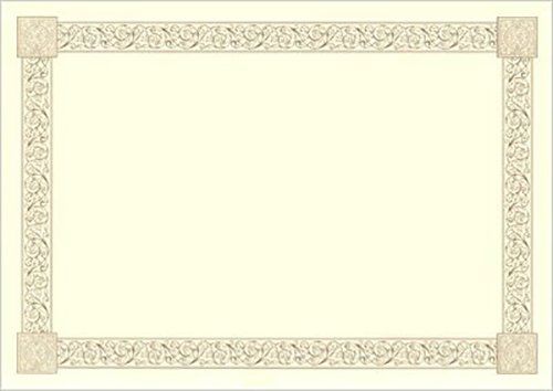 新品 松本洋紙店(Matsumoto Paper) プリンター用 証書用紙 唐草 クリーム A4サイズ 100枚 000-0317